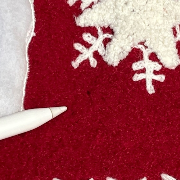 Lisa International Boiled Wool Red Vest Large Polar Bear Snowflake Embellished - Picture 14 of 16